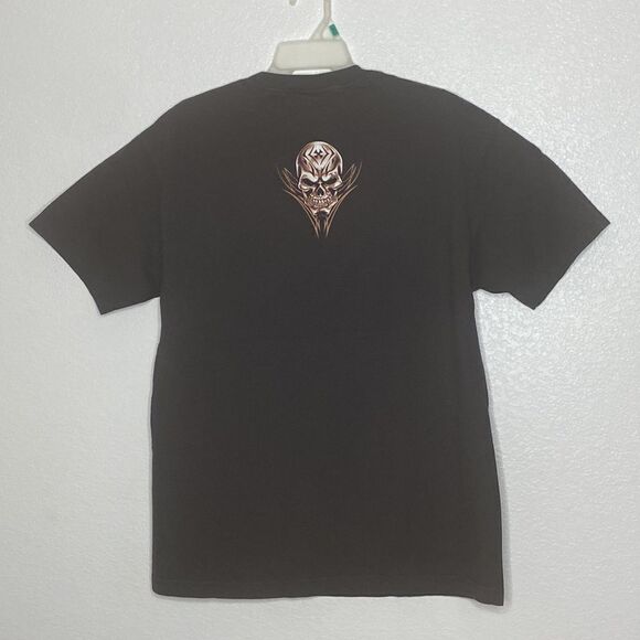 AAA Men’s Brown Cotton T Shirt with Skull Print Size L - Picture 4 of 4